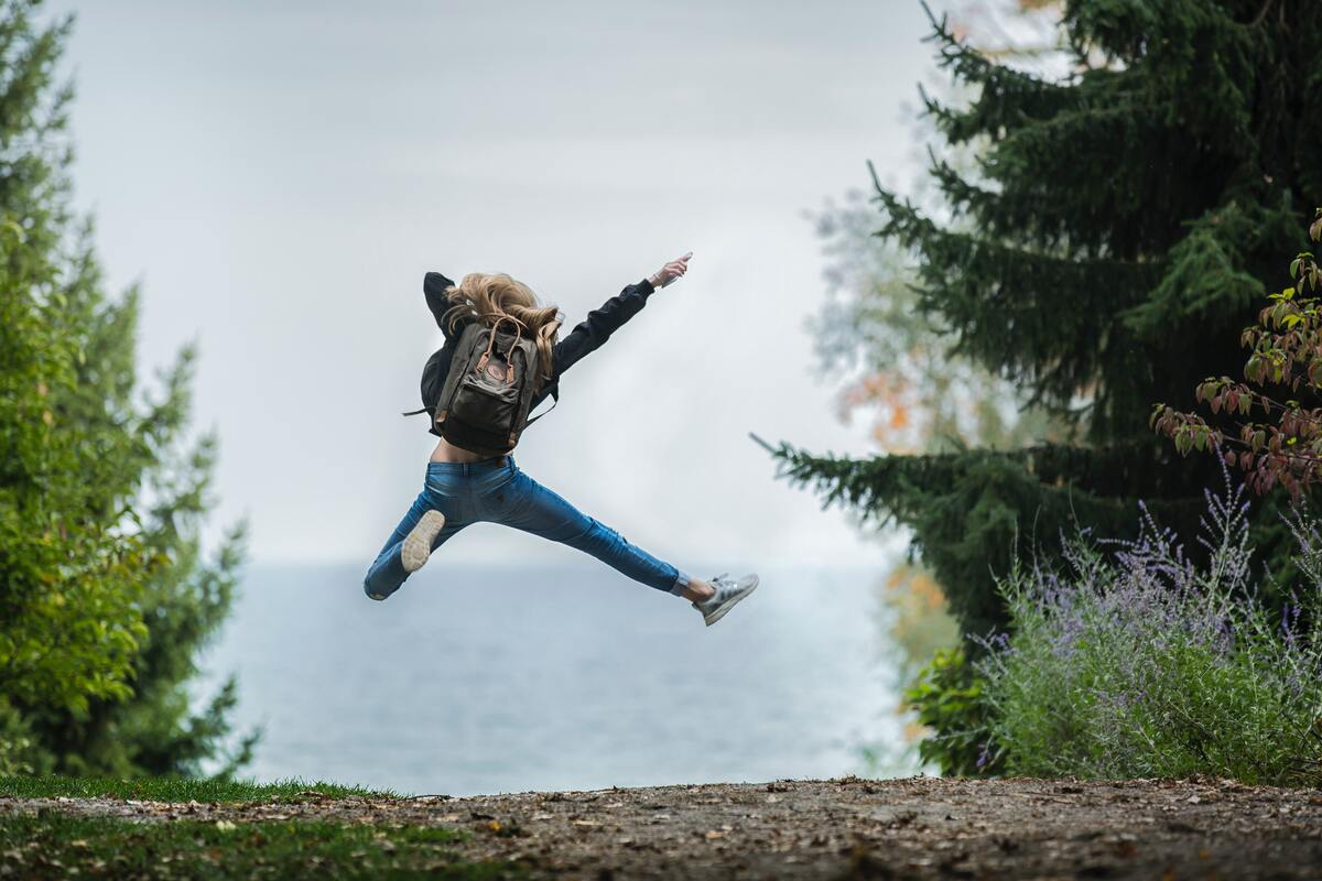 Person Jumping For Joy